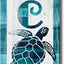 Letrero bienvenida tortuga marina madera decoración rústica