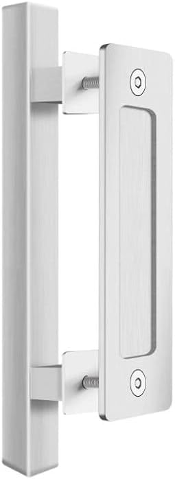 Manija puerta corrediza granero 12" set 2 níquel cepillado
