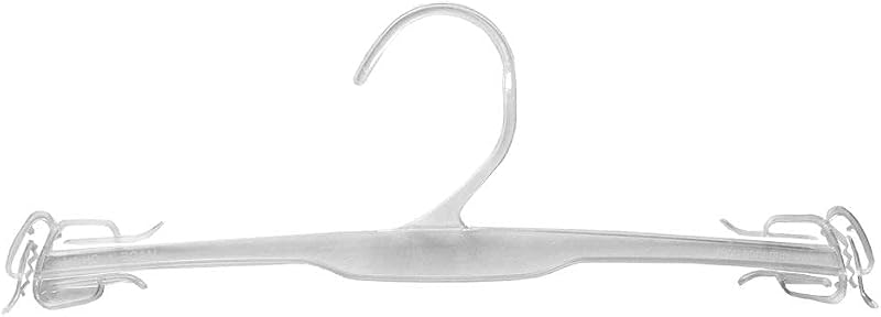 Percha moldeada con clips hombro 10pulg transparente 250uds