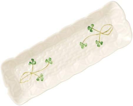 Bandeja trébol pintada a mano porcelana parian 1.9x9.5x3pulg