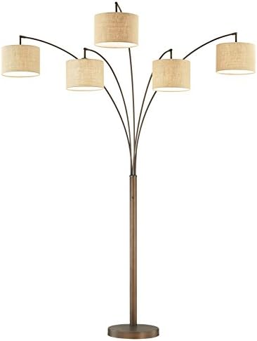 Lámpara pie LED arqueada regulable 5000lm 83pulg bronce