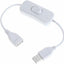 2 Pzas Cable USB blanco macho hembra con interruptor