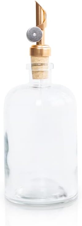Dispensador vidrio transparente 13oz color dorado