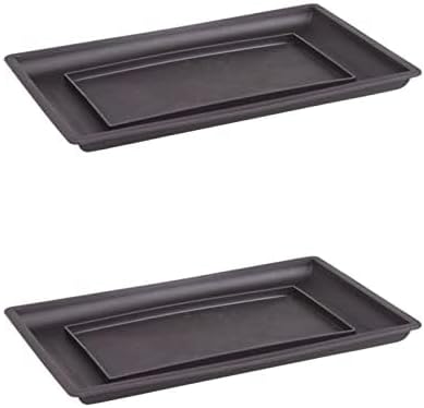 2 Bandejas Plástico para Macetas Bonsái Interior Exterior