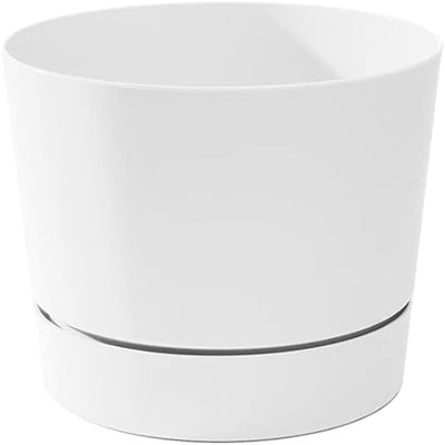 Maceta cilíndrica moderna bajo color blanco 6.5"
