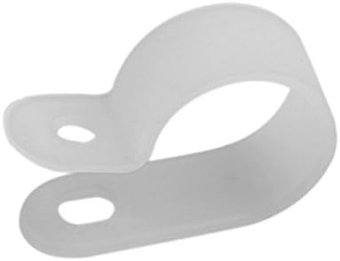 200 Clips Cable R de Nailon Blanco para Tubo 1/2pulg