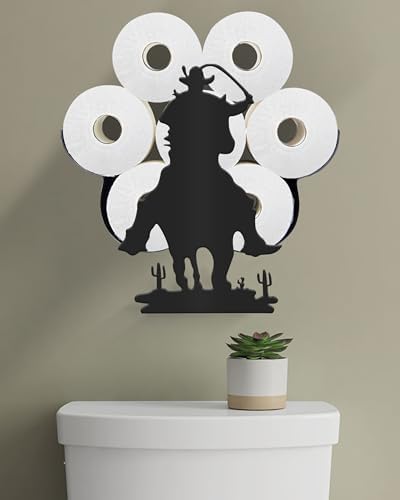 Soporte papel higiénico vaquero 8 rollos pared decorativo