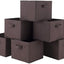 6 Pzas Cestas Tela Plegables Negro Almacenamiento Hogar