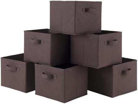 6 Pzas Cestas Tela Plegables Negro Almacenamiento Hogar