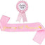 Kit pin hojalata banda rosa baby shower texto princesa
