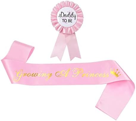 Kit pin hojalata banda rosa baby shower texto princesa