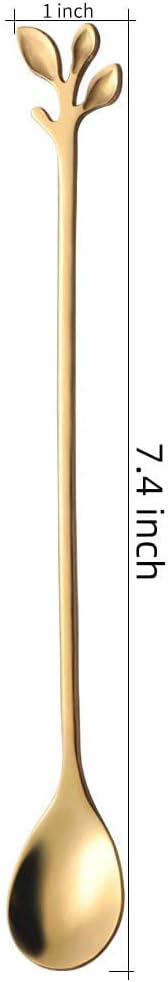 6 Cucharas Acero Inox 7.4pulg Doradas para Café y Té