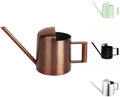 Regadera acero inox 300ml boquilla larga para suculentas bronce