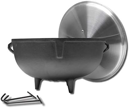 Olla Jambalaya Hierro Fundido 5gal con Tapa Aluminio