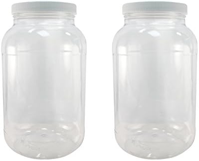Tarros plástico 1gal con tapa rosca boca ancha set 2
