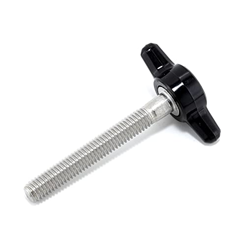 Tornillo acero inox 10-32 x 1.500" perilla plástico negro set 4