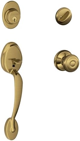 Manijas puerta un solo cilindro latón antiguo F60 PLY