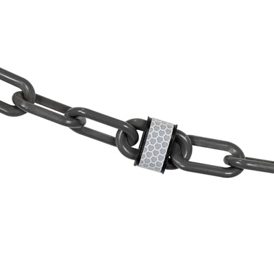 Cadena barrera plástico reflectante gris 2pulg 25ft