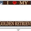 Marco matrícula perro texto I Love My Golden Retriever