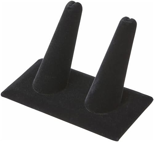 Pantalla dedo anillo terciopelo negro 3.625x2.125x2.25"