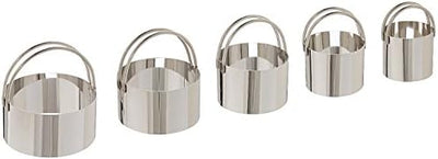 Set 5 Cortadores Galletas Acero Inox Redondos