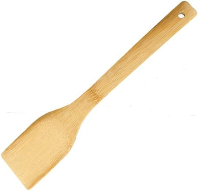 Juego utensilios cocina madera/bambú espátula plana 12