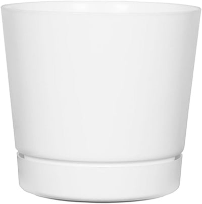 Maceta cilíndrica redonda 6pulg color blanco brillante