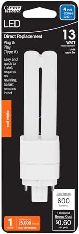 Tubo LED 4 pines blanco suave 13W 1 pack