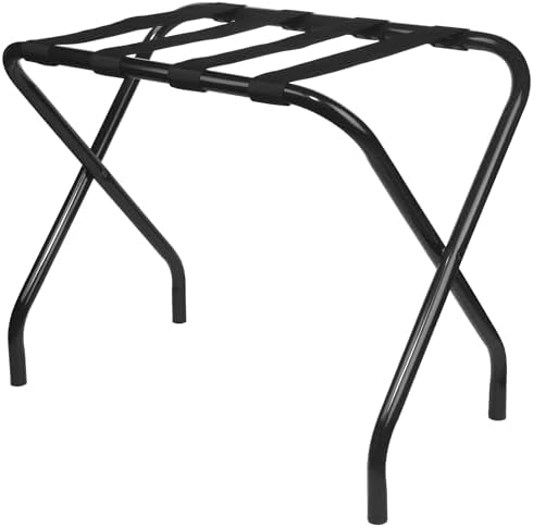Soporte plegable metal negro con cinturones nailon