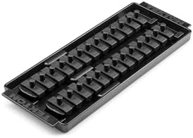 Set organiz. dados 2 rieles 1/4" negro 26 herramientas