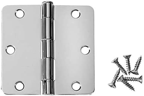 Bisagra puerta cromada 3.5x3.5pulg esquinas 1/4pulg 18uds