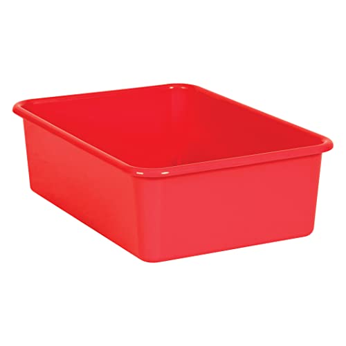 Cubo almacenamiento plástico grande rojo