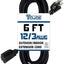 Cable extensión 3 clavijas 15A resistente negro 6 pies