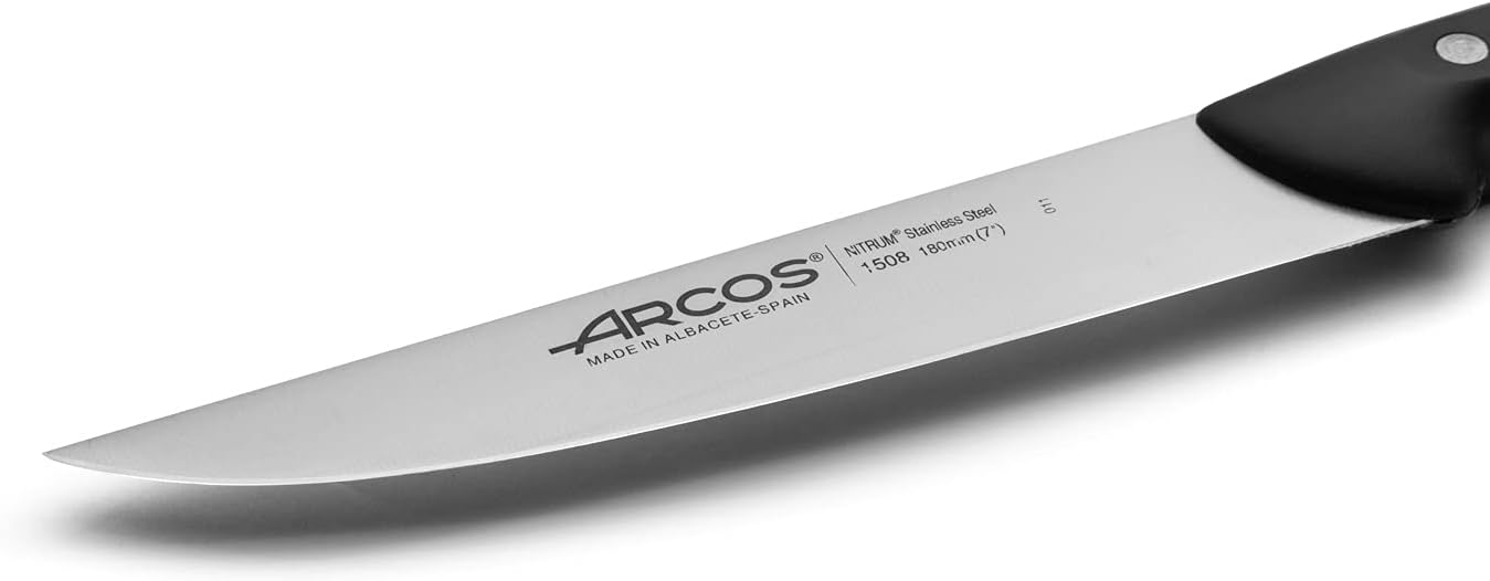 Cuchillo acero inox nitrum 7pulg mango POM serie Maitre negro