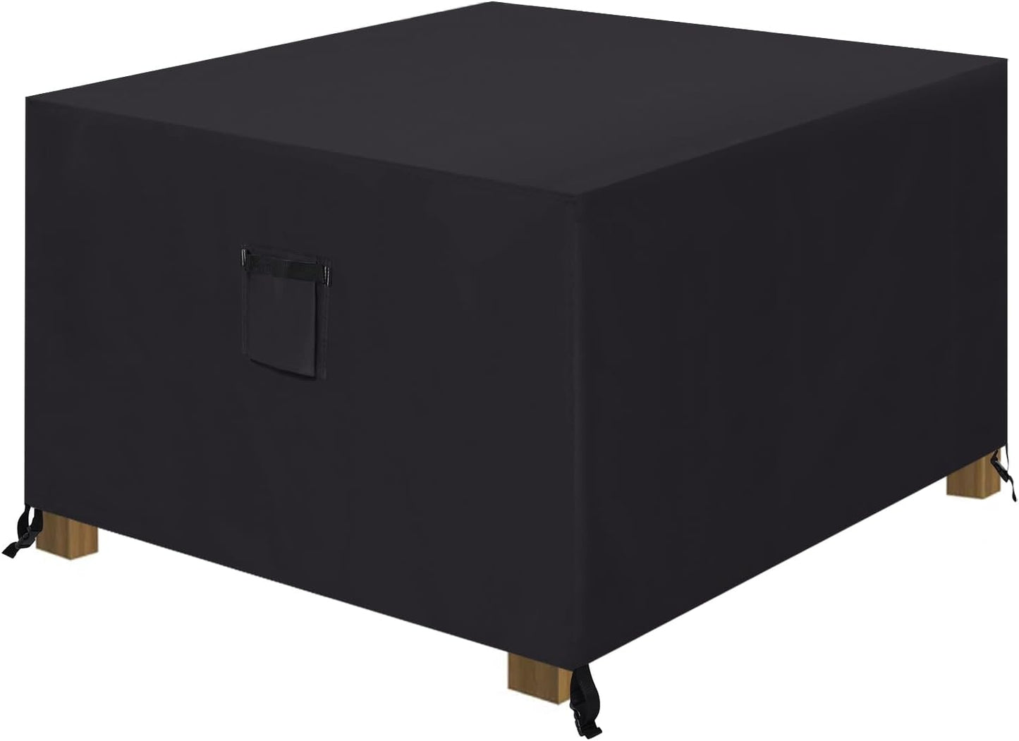 Funda otomana patio impermeable UV 28x28x17" negro