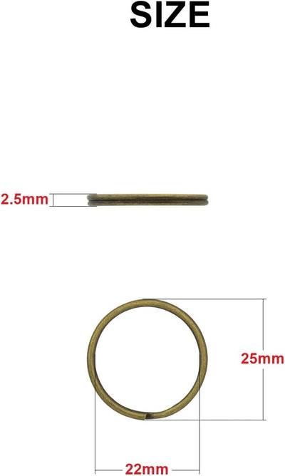 50 Pzas Anillo Llavero Metal Bronce Forma O Conectores Hogar Coche