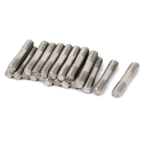 Varilla acero inox M8x40mm doble extremo 20pcs tono plata