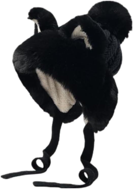 Gorro con orejas de zorro cálido para mujer invierno