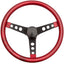 Volante 3 radios negros 13.5pulg color rojo