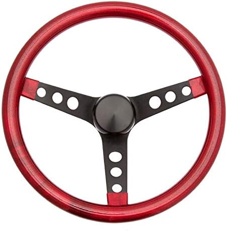 Volante 3 radios negros 13.5pulg color rojo