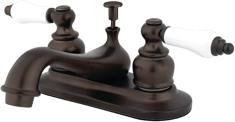 Grifo lavabo bronce aceitado con ventana emergente