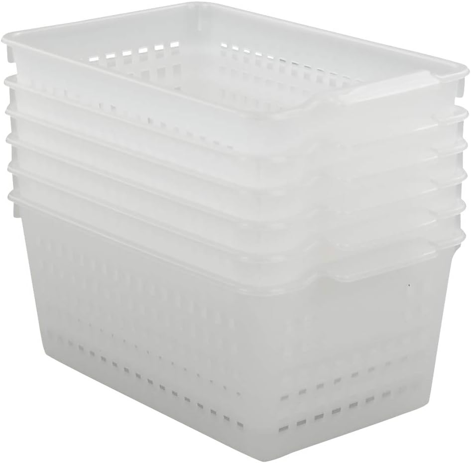 Cesta plástico transparente rectangular set 6