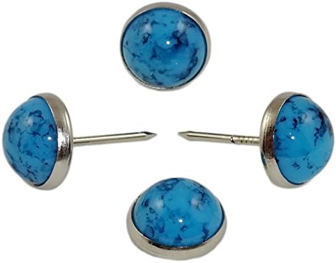 Clavos tapicería diseño mármol 7/16 tachuelas sofá 25 pzas azul