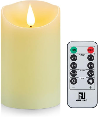 Velas LED parpadeantes con control remoto y temporizador
