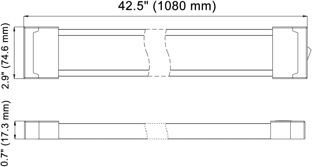 Lámpara LED interior RV 42.5x2.9" luz fría 6000K