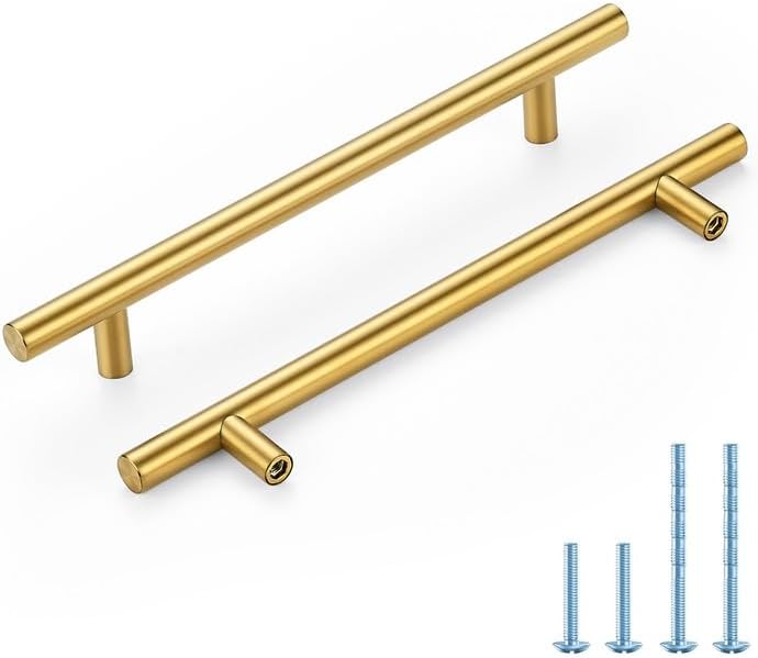 Manijas latón 6-1/4" para gabinetes pack 45 pzas