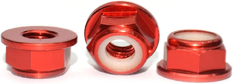 20 Pzas Tuercas Nylon Autobloqueo M4 Rojo