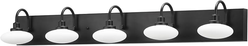 Lámpara tocador LED 5 luces negra mate moderna regulable