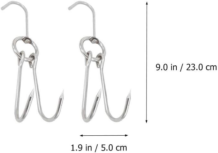 10 Ganchos Acero Inox para Carne Cerdo Barbacoa