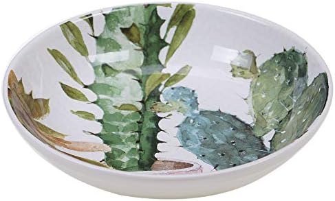 Cuenco cerámica cactus verde 13x3pulg acuarela